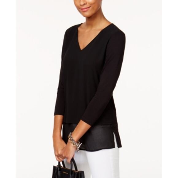 Michael Michael Kors Women's Layered-Look Tunic Top P/LARGE - Picture 1 of 1